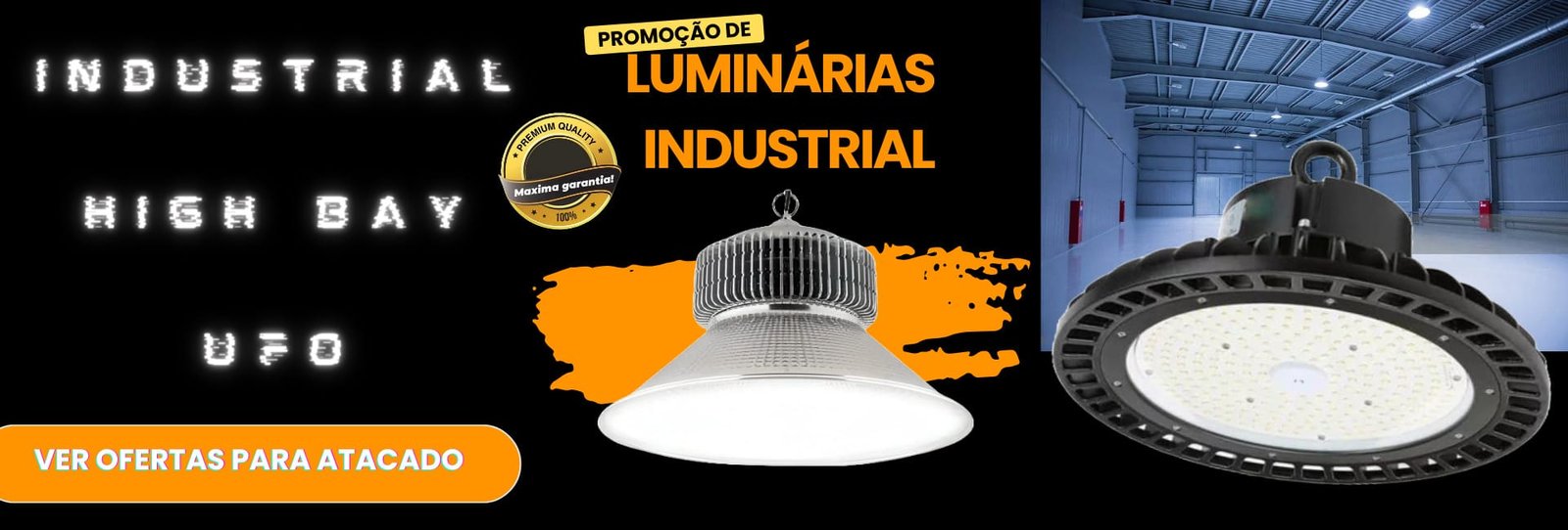 Loja de Iluminação - BrilhoLux Banner dos produtos luminaria industrial