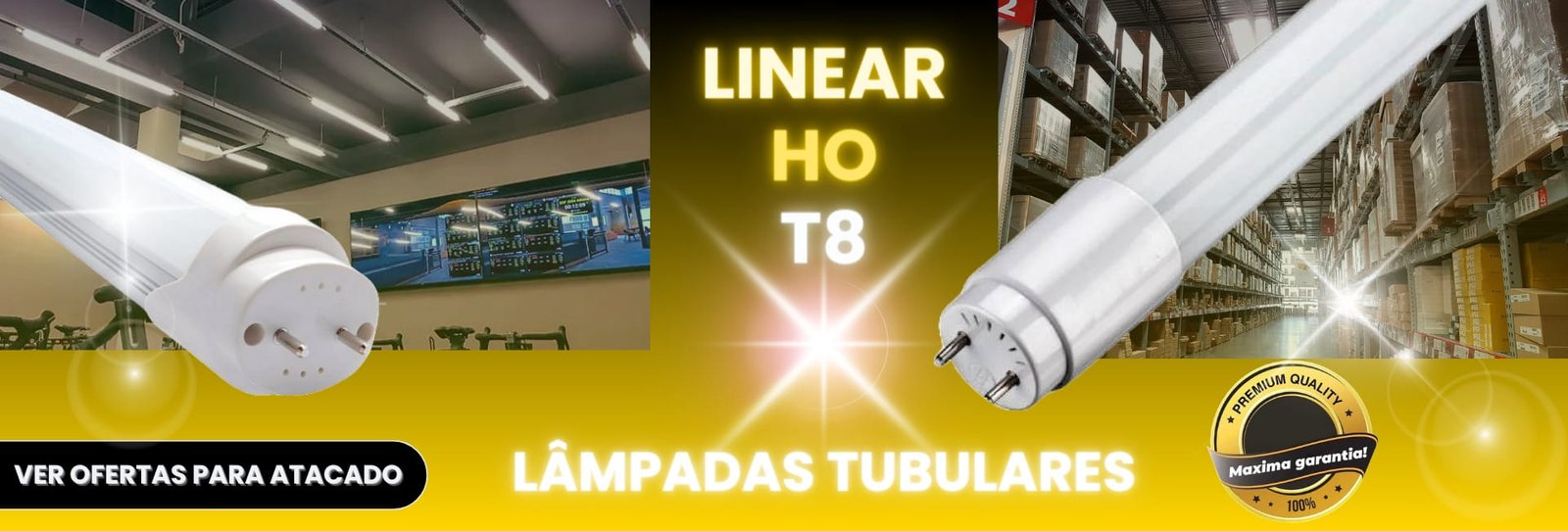 Loja de Iluminação - BrilhoLux Banner dos produtos lampadas tubulares