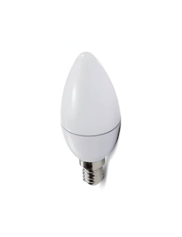 Lâmpada LED Vela 5w E14 Leitosa Sem Bico Branco Frio