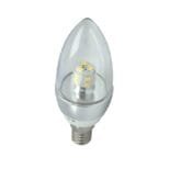 Lampada LED Vela 5w E14 Transparente Sem Bico Branco Quente