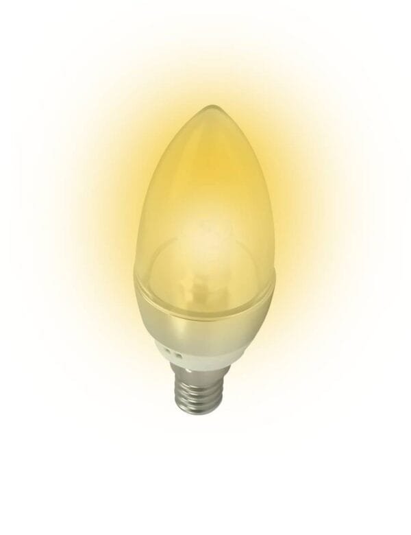 Lampada LED Vela 5w E14 Transparente Sem Bico Branco Quente (2)