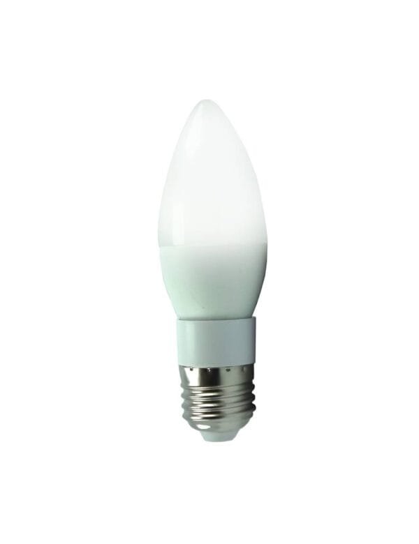 Lâmpada LED Vela 5w E27 Leitosa Sem Bico Branco Frio (2)