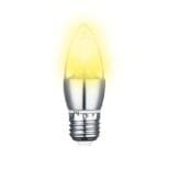 Lâmpada LED Vela 5w E27 Transparente Sem Bico Branco Quente