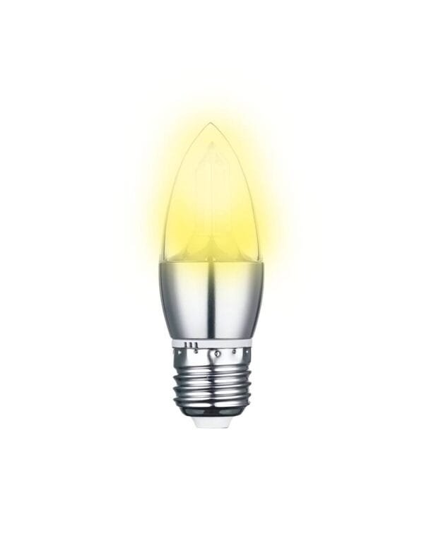Lâmpada LED Vela 5w E27 Transparente Sem Bico Branco Quente