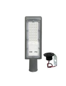 Luminária Pública LED 50w SMD IP66 Para Poste Branco Frio LP Com Base Para Rele