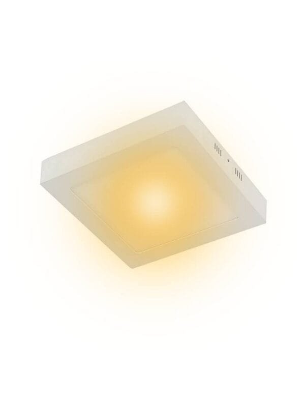 Plafon LED Sobrepor Quadrado 6w Branco Quente