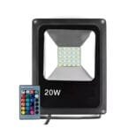 Refletor LED 20w Holofote RGB SMD Colorido Com Controle Prova d'água