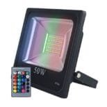 Refletor LED 50w Holofote SMD Branco Colorido Com Controle Prova d'água (1)
