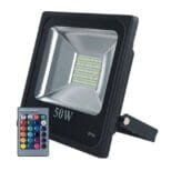 Refletor LED 50w Holofote SMD Branco Colorido Com Controle Prova d'água
