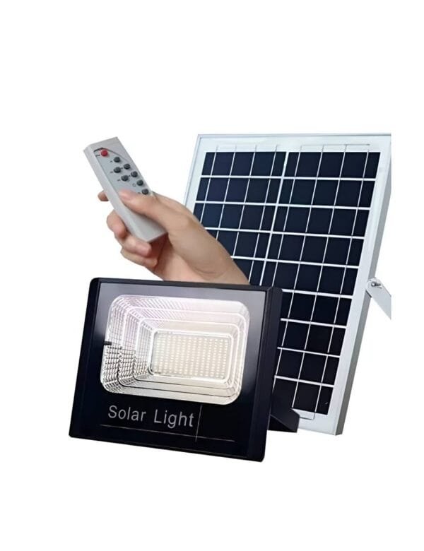 Refletor Solar LED 100w Auto Recarregável Branco Frio Prova D'água (1)