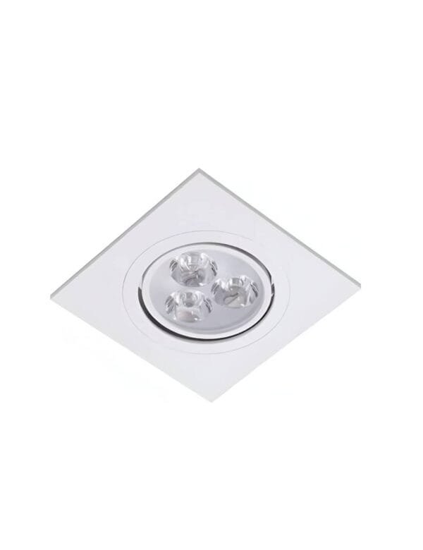 Spot LED Embutir Quadrado 3w SMD Direcionável Branco Frio (2)