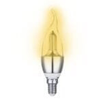 Lampada LED Vela 4w E14 Transparente Com Bico Branco Quente