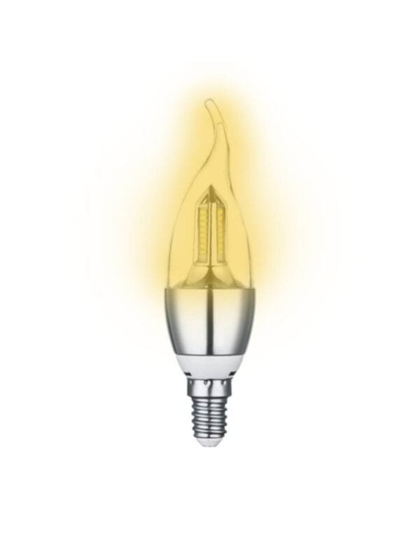 Lampada LED Vela 4w E14 Transparente Com Bico Branco Quente