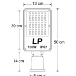 Luminária Pública LED 100W PRO medidas